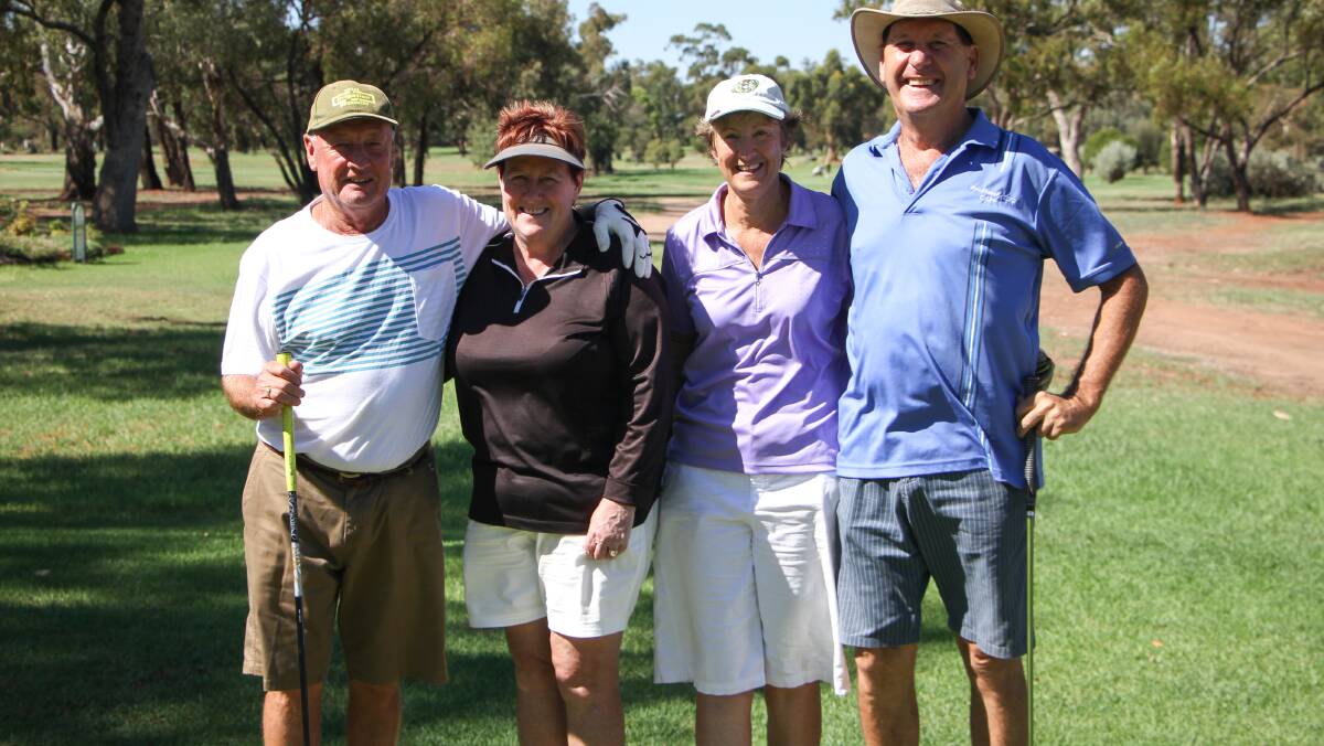  Peter McClosky, Viv Burton, Suzette and Andy Thornborough at social golf on the weekend. 