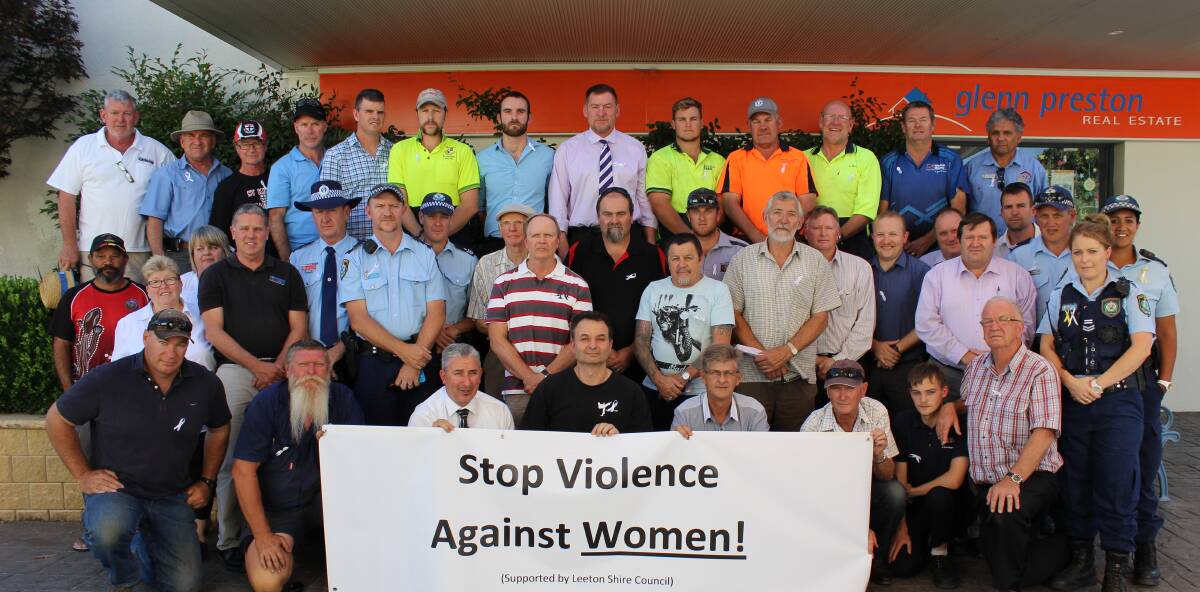 STRONG STANCE: Leeton stood united against violence against women on White Ribbon Day in 2015.