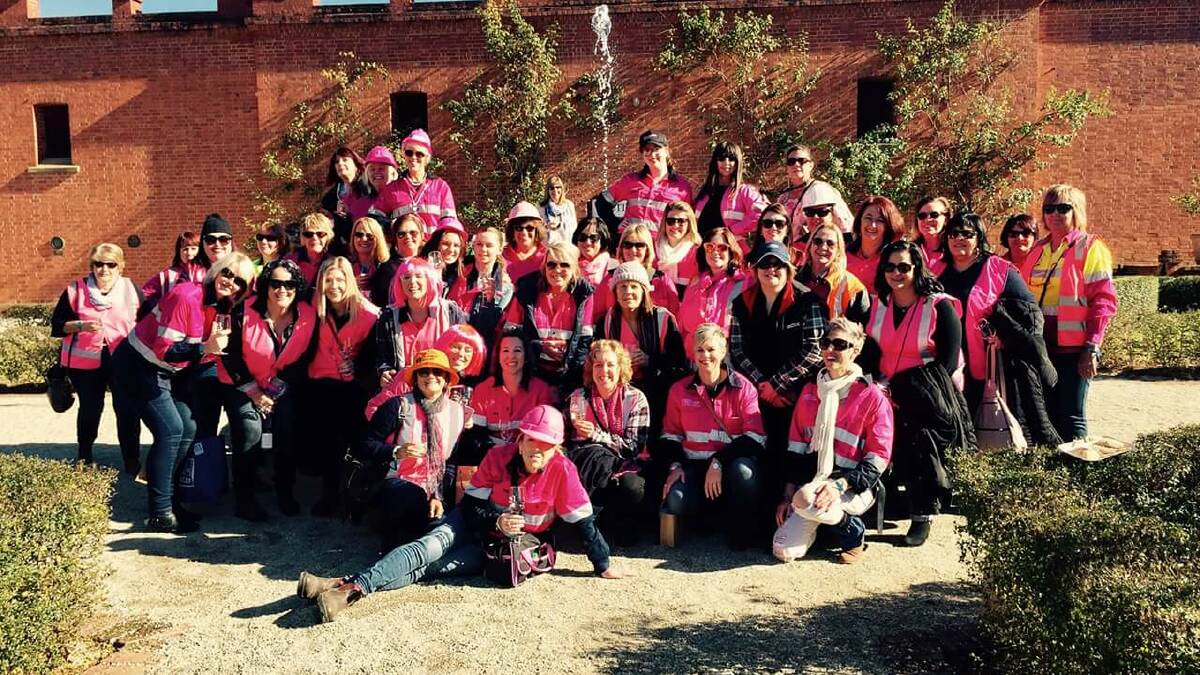ON TOUR: The Rutherglen Winery Walkabout 2017 didn’t know what hit them when 50 local ‘Pink Tradie Ladies’ hit the wineries recently.