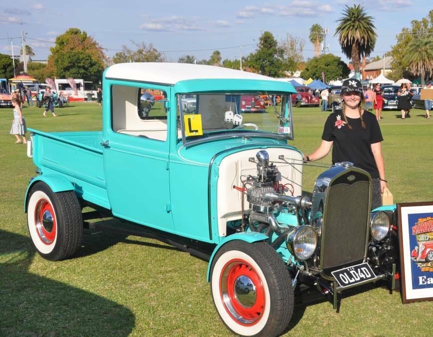 YOUTH AT THE FINISHING LINE: L-plater Tegan Collet, 17, was one of two young women to place in the winning circle at this year's Narrandera Rod Run.
