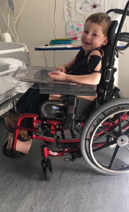 TRAGEDY: Blake Heath - whenever he does leave hospital - will be forced to do it in a wheelchair. Picture: Supplied.