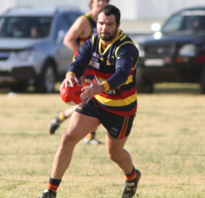 HELPING HAND: Crows captain Bryce O'Garey will make his return to this week against Coolamon after sitting out the first five rounds. Picture: Brianna Bryon.