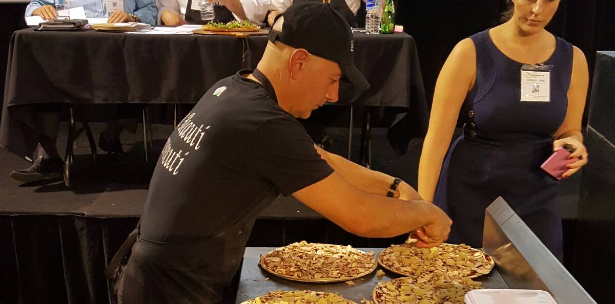 MOUTH-WATERING: Bruno Catanzariti hard at work during the Global Pizza Challenge over the weekend. Picture: Supplied.