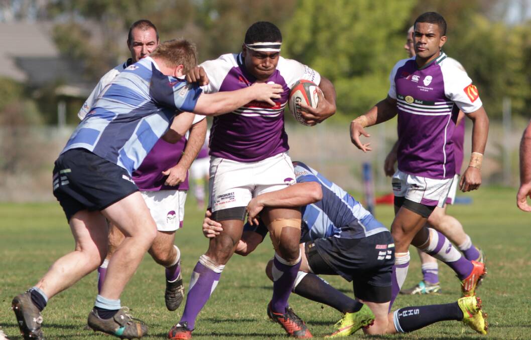 NO SURRENDER: Luke Talakuli stands his ground during the Phantoms second grade win against the Wagga Waratahs on Saturday. 