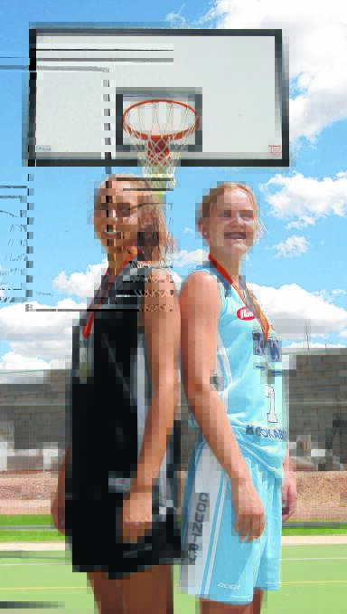 ACHIEVE: Rebekah Wilson, 16, and Maddy Clyne, 15, have had a busy time on the court, including a trip to the USA.