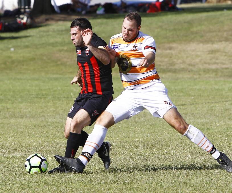 NOT THIS TIME: Leeton United captain Joey Fondacaro during an earlier match in Wagga this season. United went down against Tolland on Sunday. 