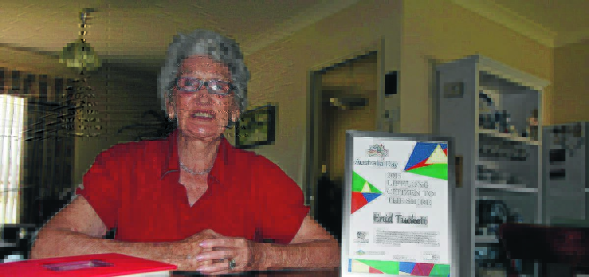 HONOUR: Enid Tuckett was named this year's lifelong citizen to the shire on Monday as part of the Australia Day awards.