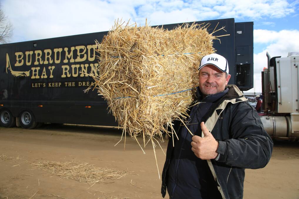 FORWARD THINKING: Leeton shire's Brendan Farrell is continuing to help the country's struggling families through the Burrumbuttock Hay Runners organisation. 