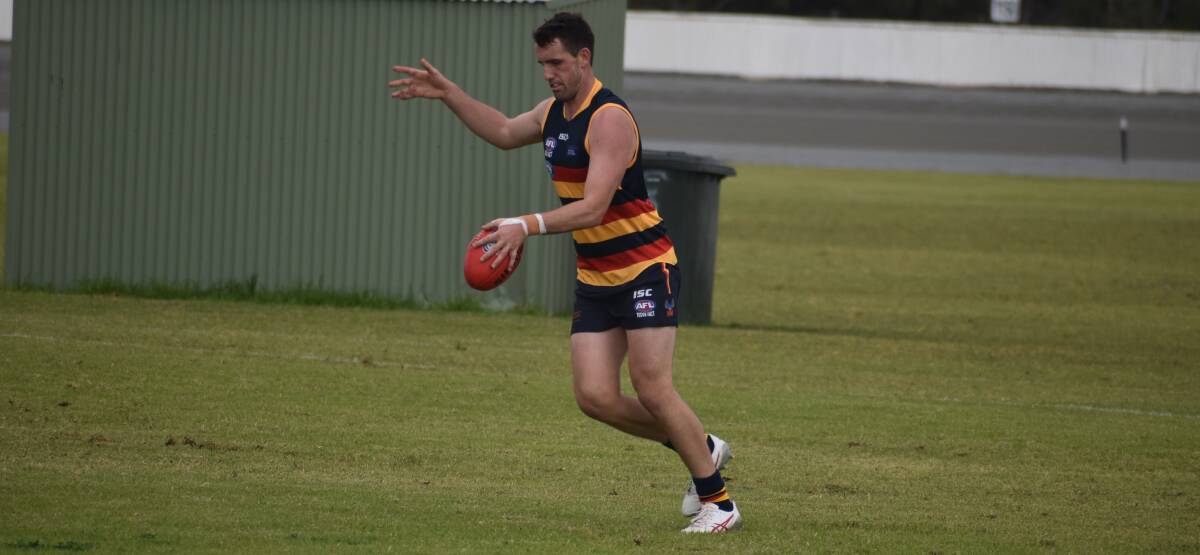 Tom Meline finds open space for the Crows during their loss last weekend against Coolamon. Picture by Liam Warren