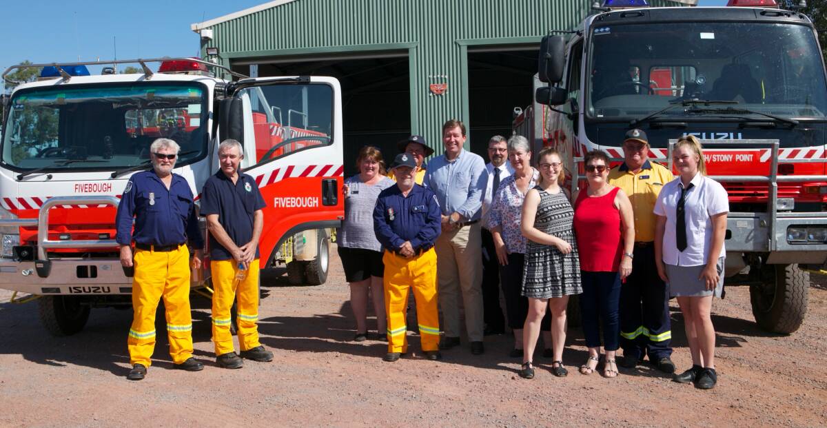POPPING BY: NSW Minister for Emergency Services Troy Grant ducked in to visit the Fivebough Rural Fire Service unit while in town last week. Photo: Contributed 