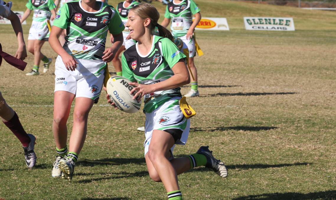 GREEN WITH ENVY: Leeton took out bragging rights against Yanco-Wamoon in the league tag derby last week. Chloe Ward performed well for her team. 