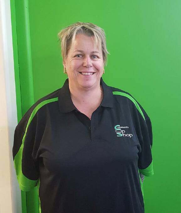 Leeton Community Op Shop store manager Jodie Ridge models the new uniform ahead of this weekend's official opening. Photo: Facebook