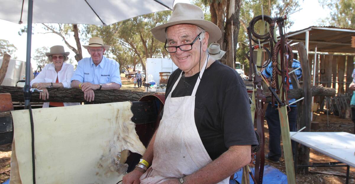 ACTIVITIES GALORE: Glen Denholm leads one of the many demonstrations held during the Good Old Days weekend at Barellan on Saturday and Sunday. 