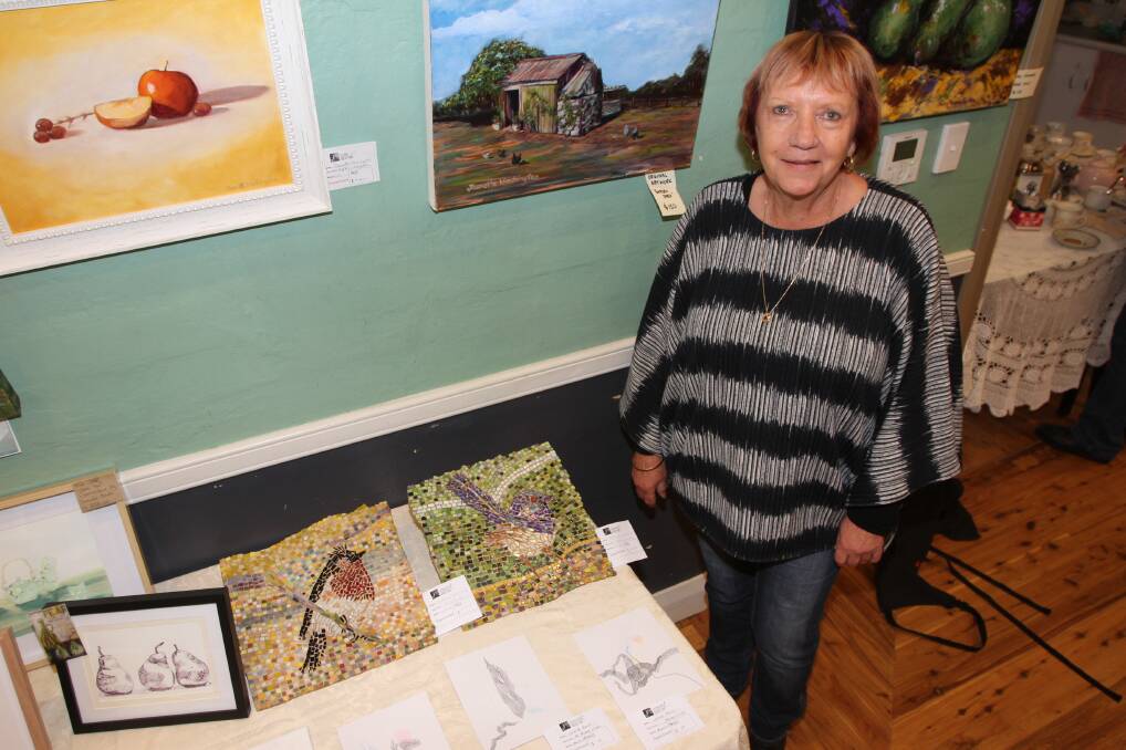 TALENT: Diane Young was one of the featured artists with work on display at the art society's biggest morning tea, sharing her work with mosaics.
