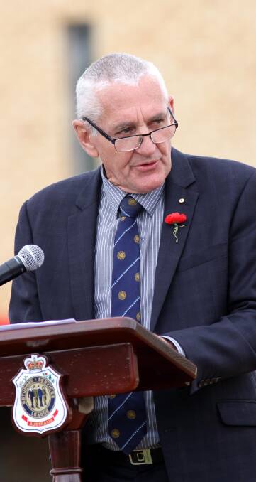 SPEECH: This year's guest speaker at the main Leeton Anzac Day service was former Leeton shire resident Jim Geltch. 