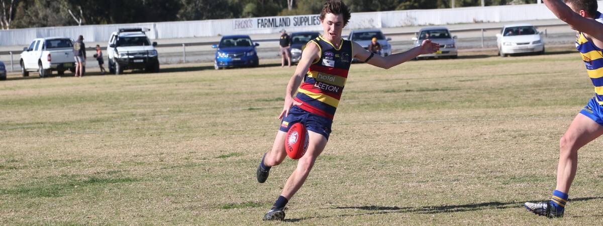 KICK: Leeton-Whitton’s Tyh Evans is one of the many young stars that will need to regroup after last week’s loss and come out firing on Saturday. 
