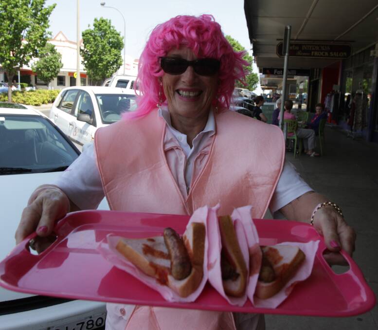 ALL DRESSED UP: Laney Lashbrook-Gough from the Leeton Breast Cancer Support Group was out and about on Friday as part of the annual pink street stall. 