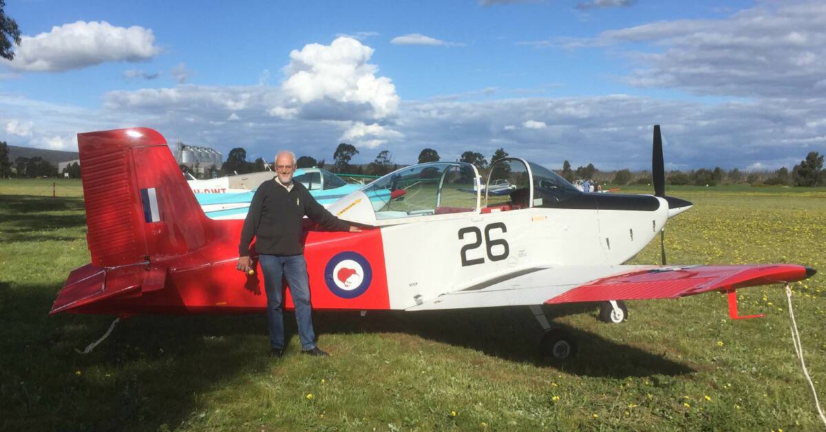 SHOWCASE: Leeton's Barry Kirkup with one of the planes that managed to make it to town as part of a vintage fly-in. Photo: Contributed