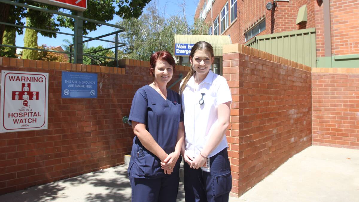 UP TO THE CHALLENGE: Tenelle Roden (left) and Kirrily Maxwell have recently started work at Leeton District Hospital after completing their university degrees. 
