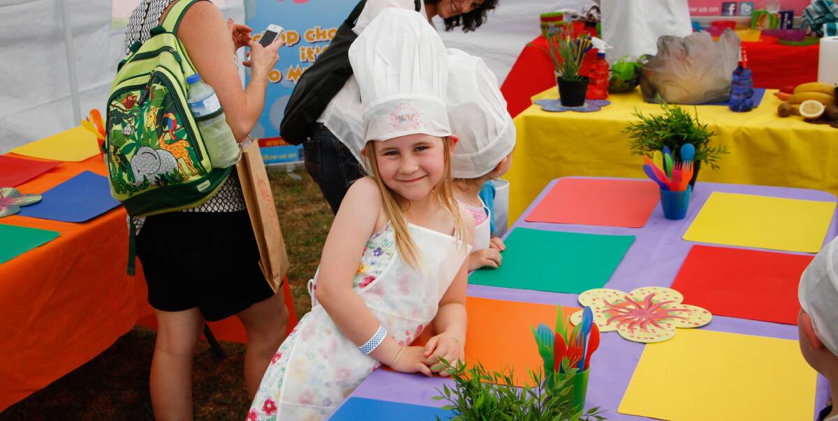 FUN: Ruby Miller at the Bubble Muffin cooking demonstrations at last year's Leeton Show. The demonstrations will again feature this year, with children needing to register to take part. 