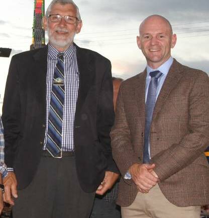 ON THE AGENDA: NSW Primary Industries Minister Niall Blair (right) with Leeton mayor Paul Maytom last year. Mr Blair represented NSW at a recent Basin Plan meeting.
