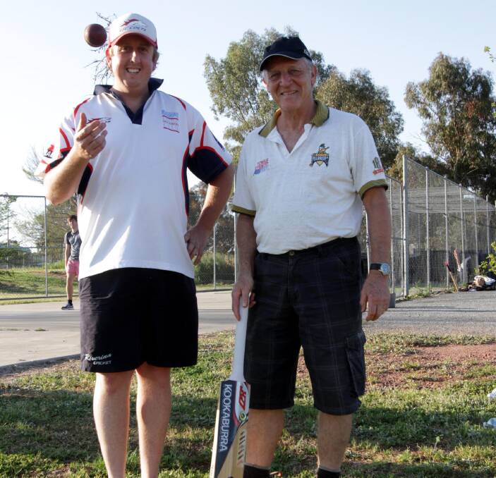 BIG YEAR: Leeton Soldiers Club Colts president Josh Carn (left) and former president Barry Greatz are ready for the club's 20th anniversary season. 