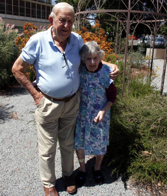 HARD WORK: Carramar residents Cecil Eckley (left) and Grace Carr are two that enjoy spending time in the garden each day.