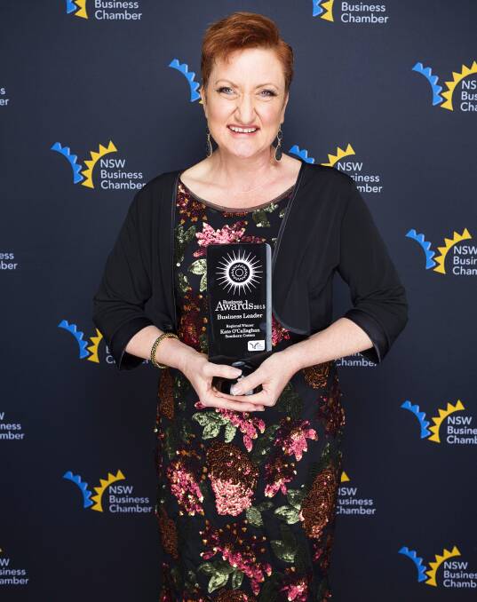 ANOTHER WIN: Southern Cotton general manager Kate O'Callaghan was named the co-winner of the Murray-Riverina business leader award on Friday night. 