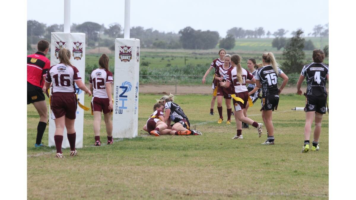 IT WAS a cold wet day, but it didn't stop the Yanco-Wamoon Hawks girls from taking the field to face off against Hay.