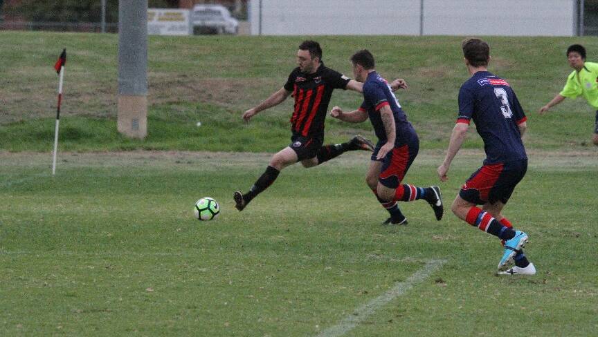 LEETON United FC hosted Henwood Park under lights at the town ovals and set to claim another victory for Leeton.