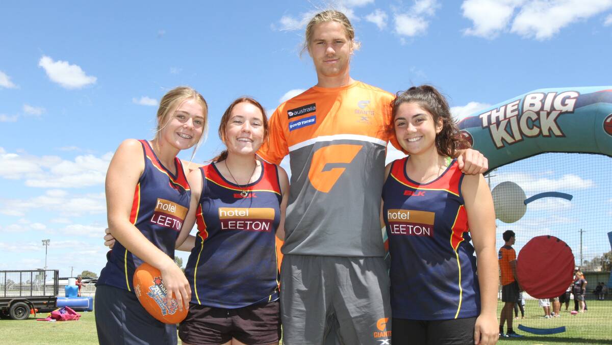 LARGER THAN LIFE: Seaena Penfold, 15, Eilish Morden, 14, Harry Himmelberg and Laura Iannelli, 15 loved the chance to hone their skills with the careful direction of the Giants. Photo: Ron Arel