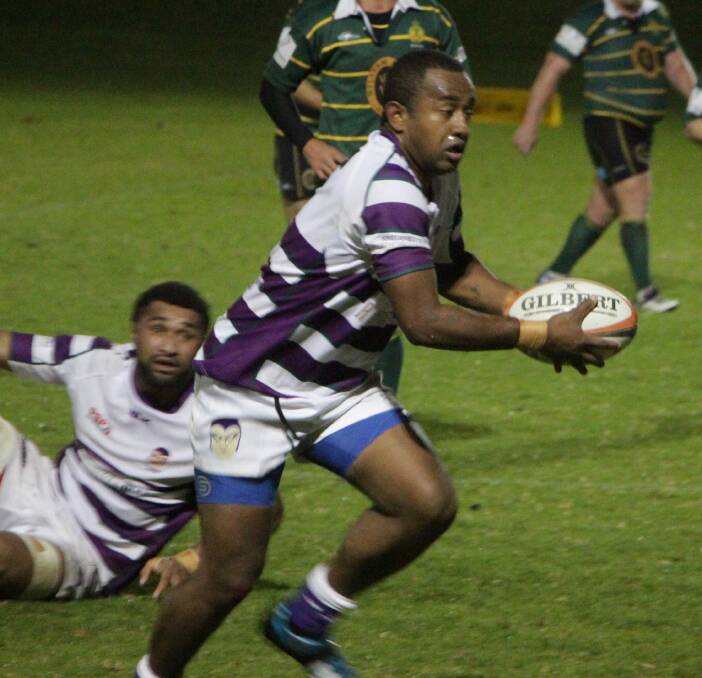 OVERDRIVE: Phantoms Sitiveni Watkins surges at Wagga Ag's line looking for a gap in last Friday night's match. Photo: Ron Arel
