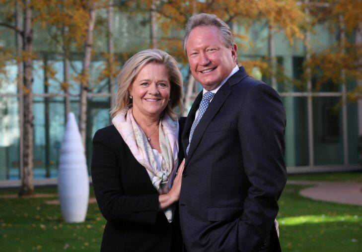 Philanthropists Andrew Forrest and his wife Nicola in Parliament House, Canberra on Monday 22 May 2017. Photo: Andrew Meares  Photo: Andrew Meares