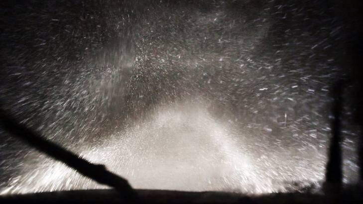Blizzard conditions on Oberon Plateau on Friday night. Photo: Nick Moir