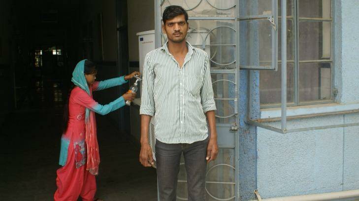 Yogesh who lost his job and his wife because of the disease, at the Shahdara Hospital for a check-up. Photo: Amrit Dhillon
