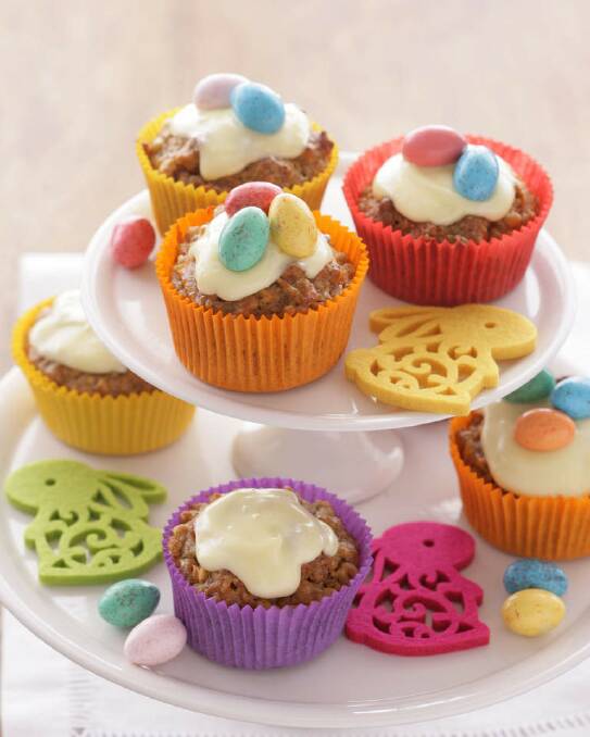 Easter carrot cakes <a href="http://www.goodfood.com.au/good-food/cook/recipe/easter-carrot-cakes-20111018-29wfg.html?aggregate=513278"><b>(recipe here).</b></a> Photo: Marina Oliphant