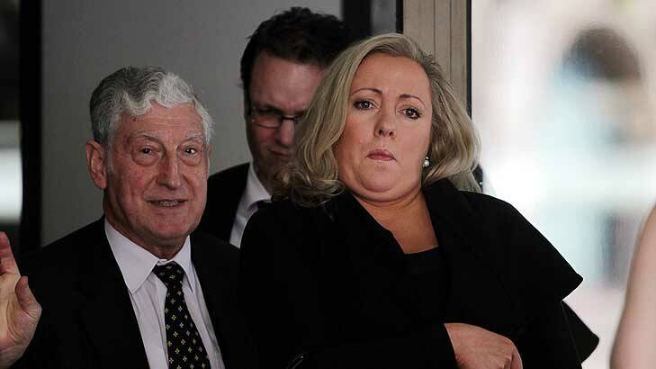 Alexandra Williams at the Magistrates Court with her lawyer, left, and husband. Photo: Eddie Jim