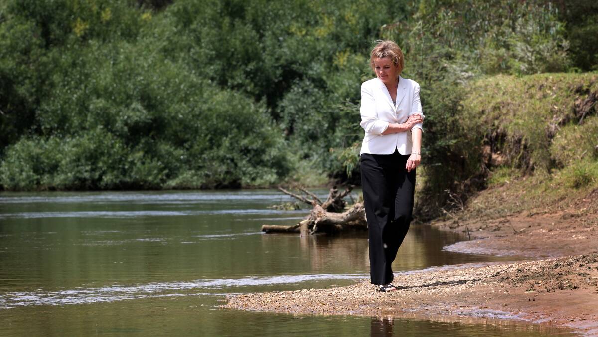 Sussan Ley at the Murray River. Picture: DAVID THORPE