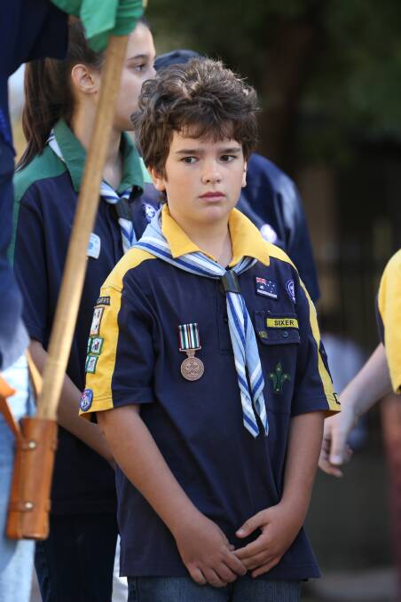 Anzac Day in Griffith. Lochlan O'Grady. Picture: Anthony Stipo