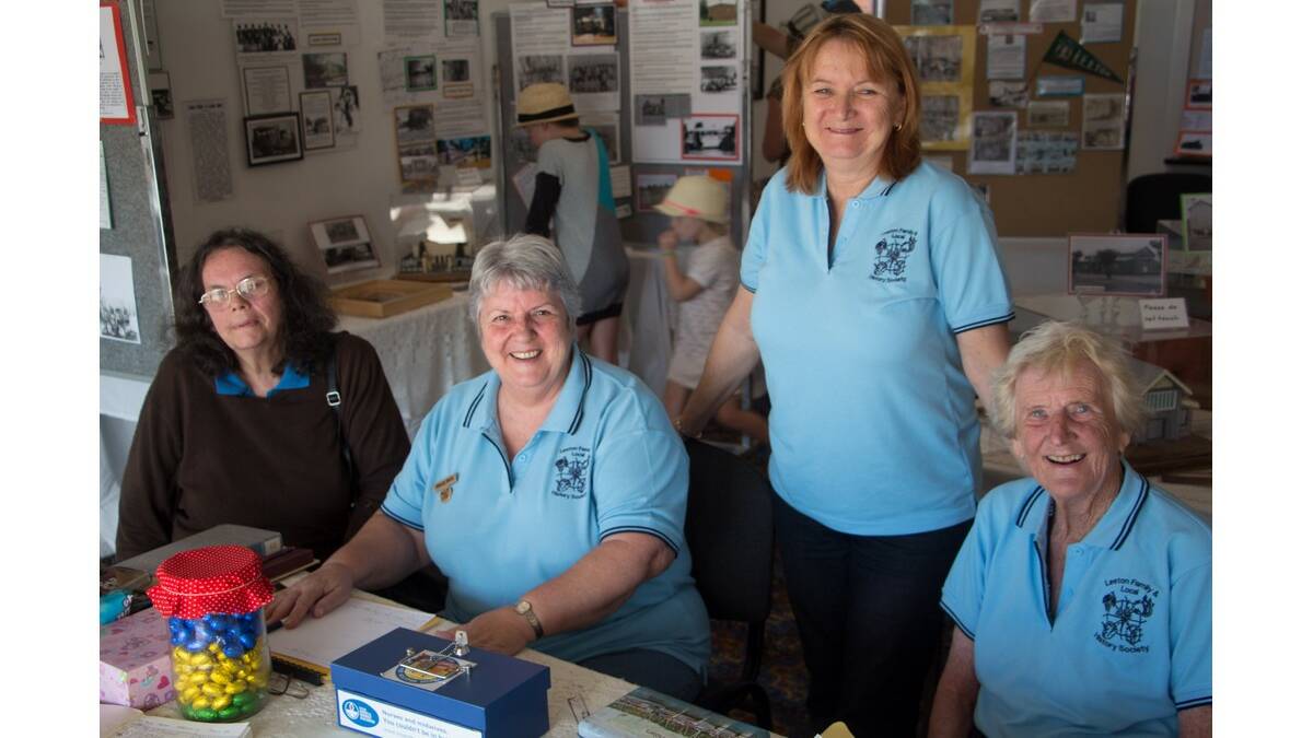 LEETON Family and Local History Society members (from left) Alice Towan, Wendy Senti, Karleen Reilly, and Patricia Thomson are all smiles at their display compiled as part of this year's SunRice Festival.