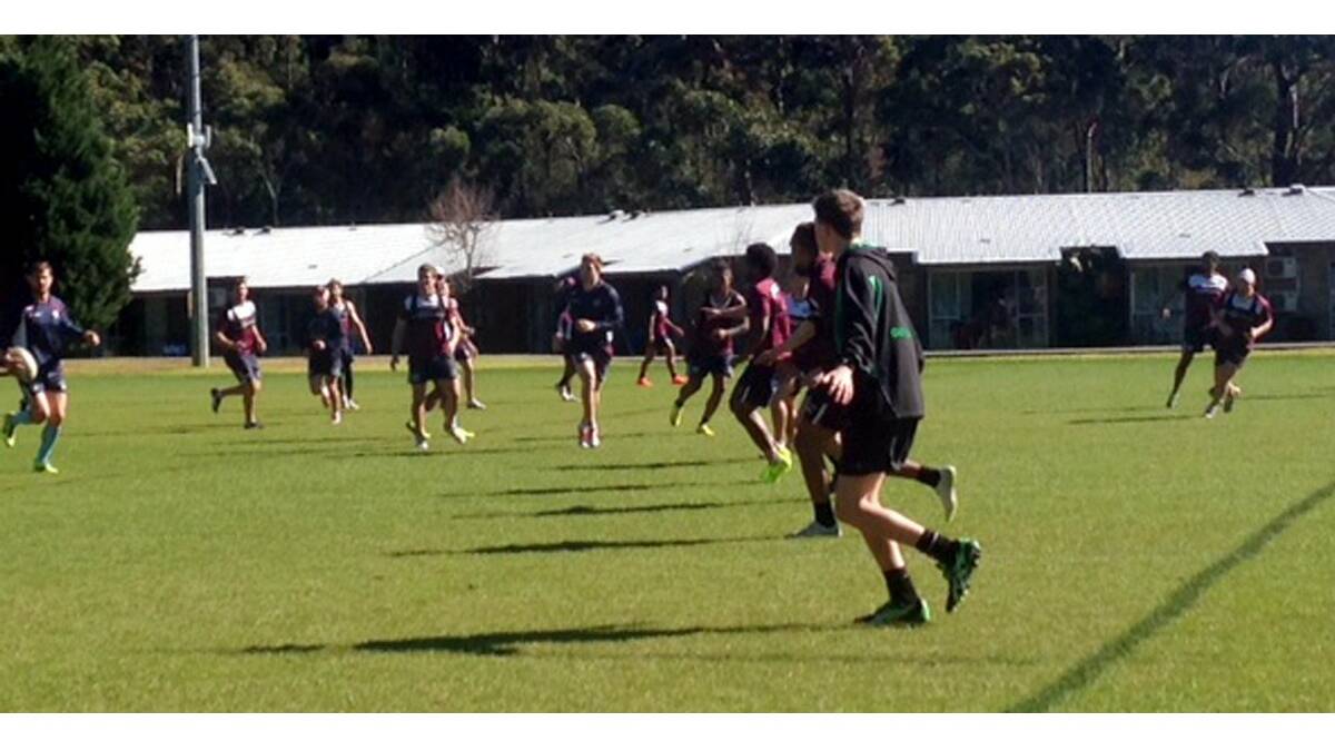 BILLY Dickinson on the training track for the Manly reserve grade team in a session against the first grade side.