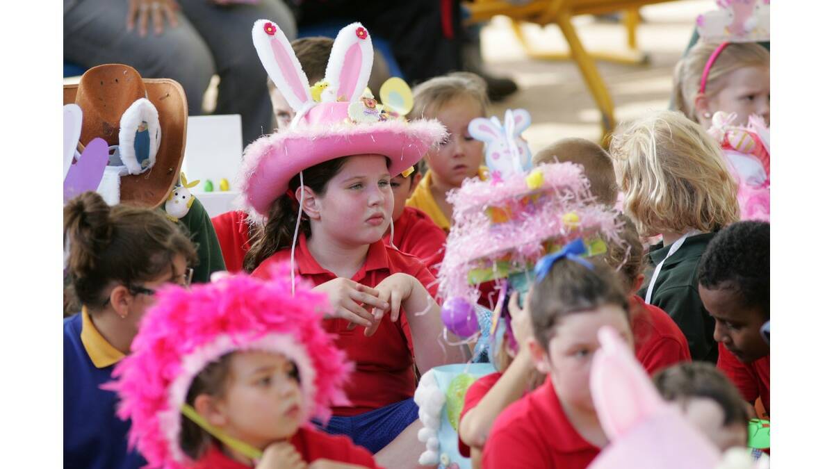 The Leeton Public School Easter hat parade featured all manner of headwear in a variety of sizes.