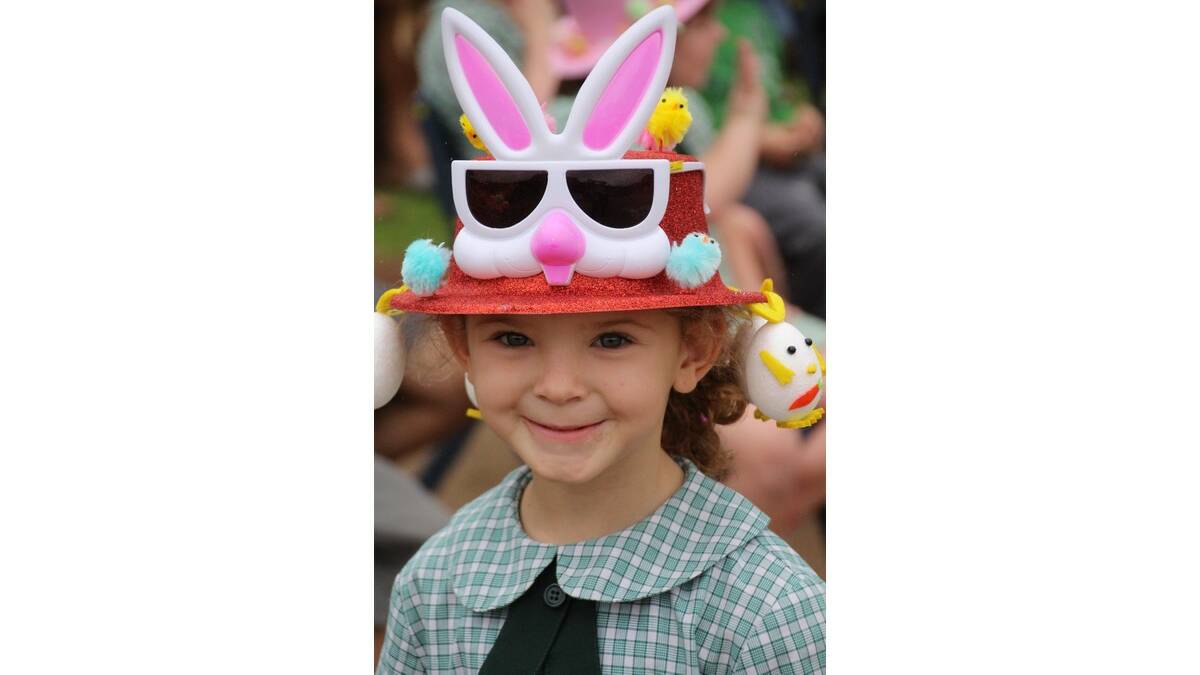 Abby Tiffin (5) enjoys the fun of the Easter Hat Parade at Parkview Public School.