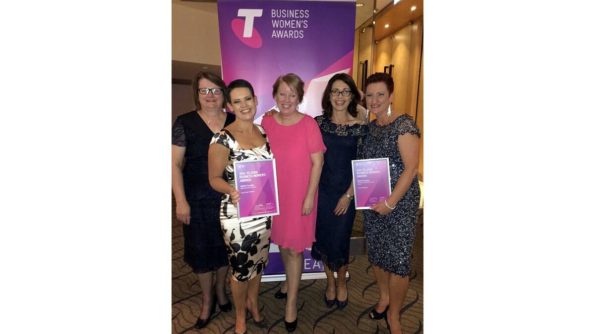 THERE was a big Leeton link at the Telstra Women's Business Awards last week, with (from left) Gillian Kirkup, Liane Sayer-Roberts (finalist), Victoria Taylor, Mandy Del Gigante and Kate O'Callaghan (finalist) all attending.