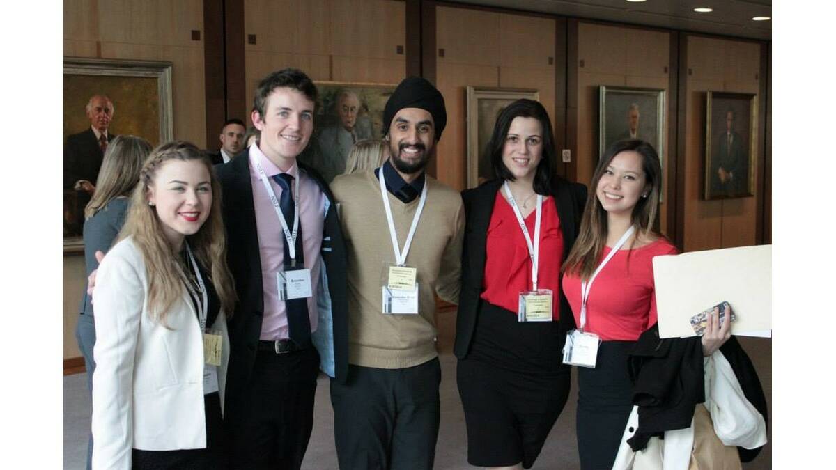 JESSICA Preston (left) at the National Student Leadership Forum in Canberra recently.