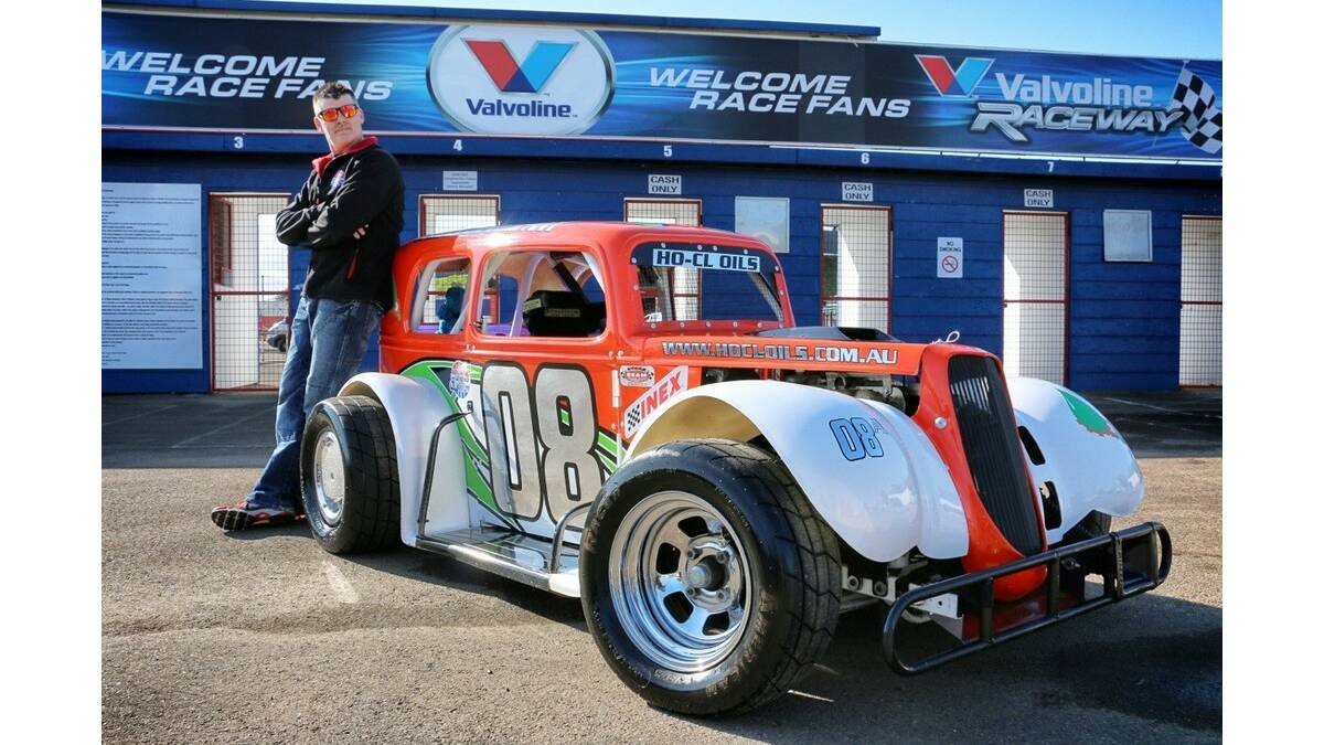 MICHAEL Cook will be racing in the Legend cars class at Leeton tomorrow night. 	
Photo: Wade Aunger