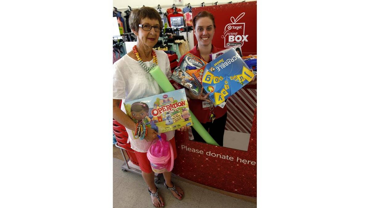 UNITING Care Leeton co-ordinator Margaret Lang (left) and Target Country Leeton manager Whitney Walker would like to have as many donations as possible for the Giving Box Appeal.
