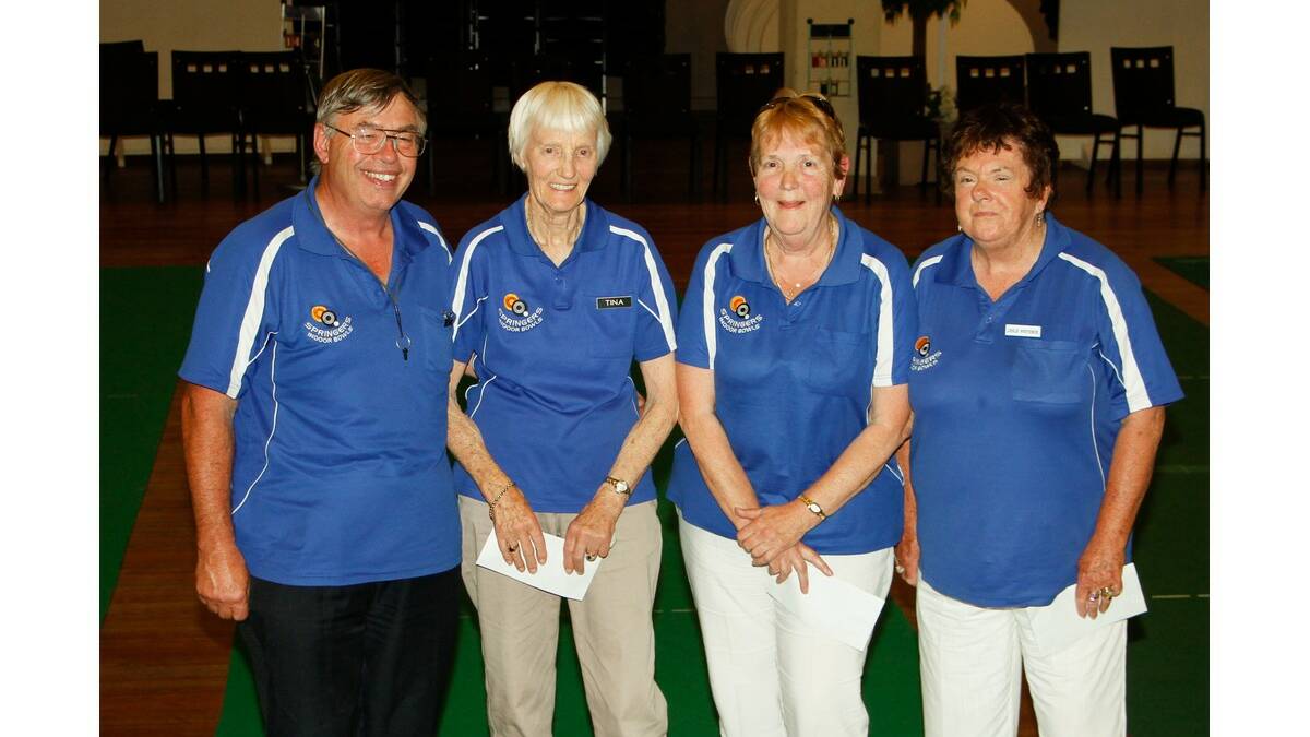 A TEAM from Frankston (from left) Bob Constable, Tina Visser, Christine Cook and Leslie Whitaker came out on top in the indoor bowls four-a-side competition in Leeton last weekend.