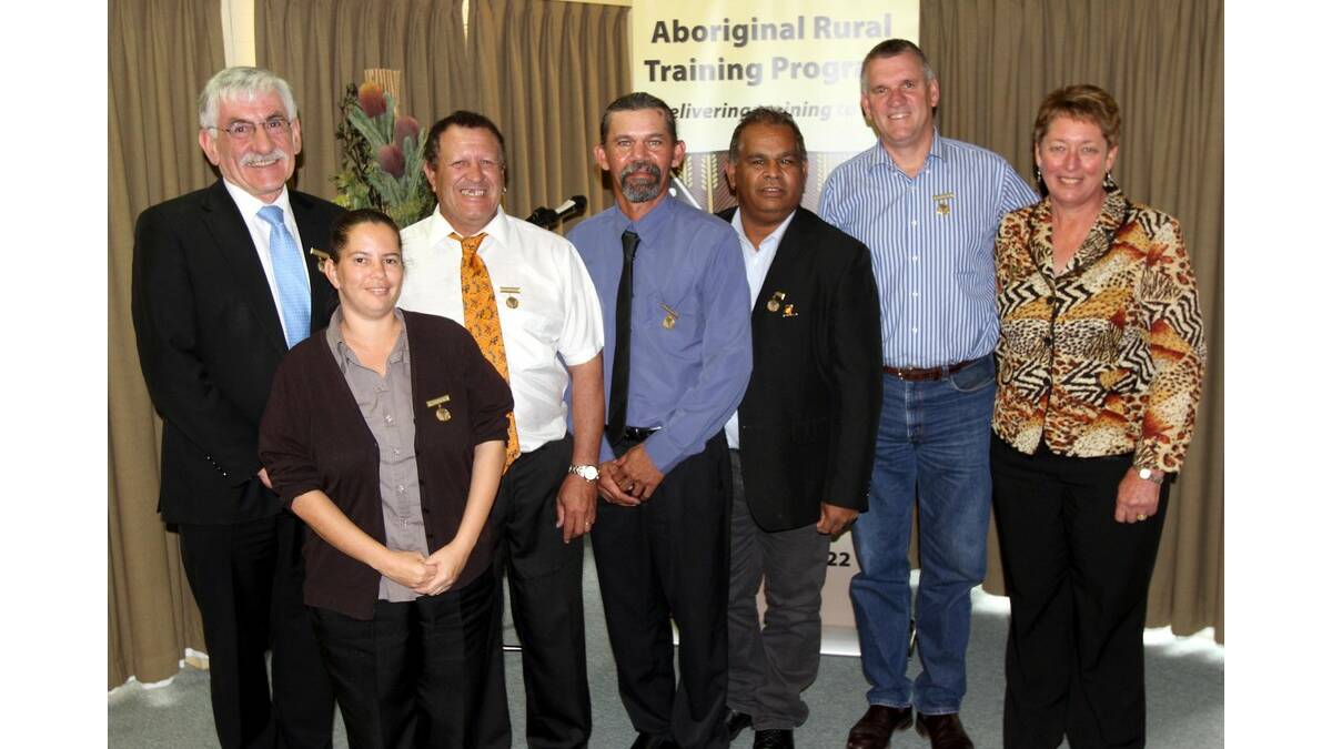 THE Aboriginal Rural Training Program  celebrated its 25th anniversary last Friday, with staff (from left) Wayne McPherson (co-ordinator 1989-99), Naomi Rawle (adminstration), Mark Morgan (co-ordinator 2005-present)Duane Ingram (lecturer), Warren Ingram (lecturer), Timo Gobius (co-ordinator 1999-2005) and Carolle Leach recognised for their efforts over the years.