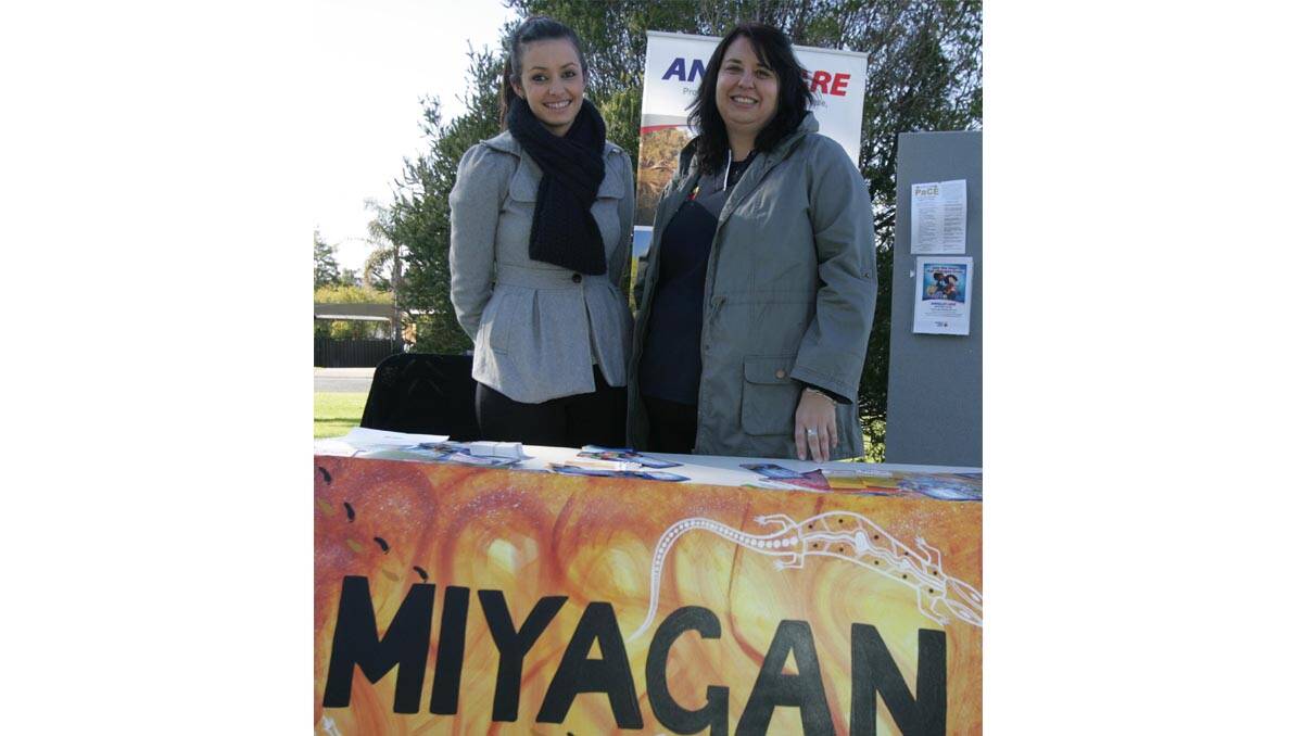 PACE project officer Lonnie Jones (left) and Anglicare Miyagan case manager Sharon Dunne man their stall at the NAIDOC Week celebration in Wattle Hill on Wednesday.